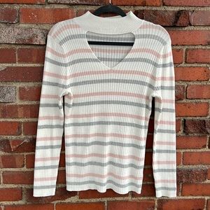 Society 212 Striped Ribbed lightweight Sweater